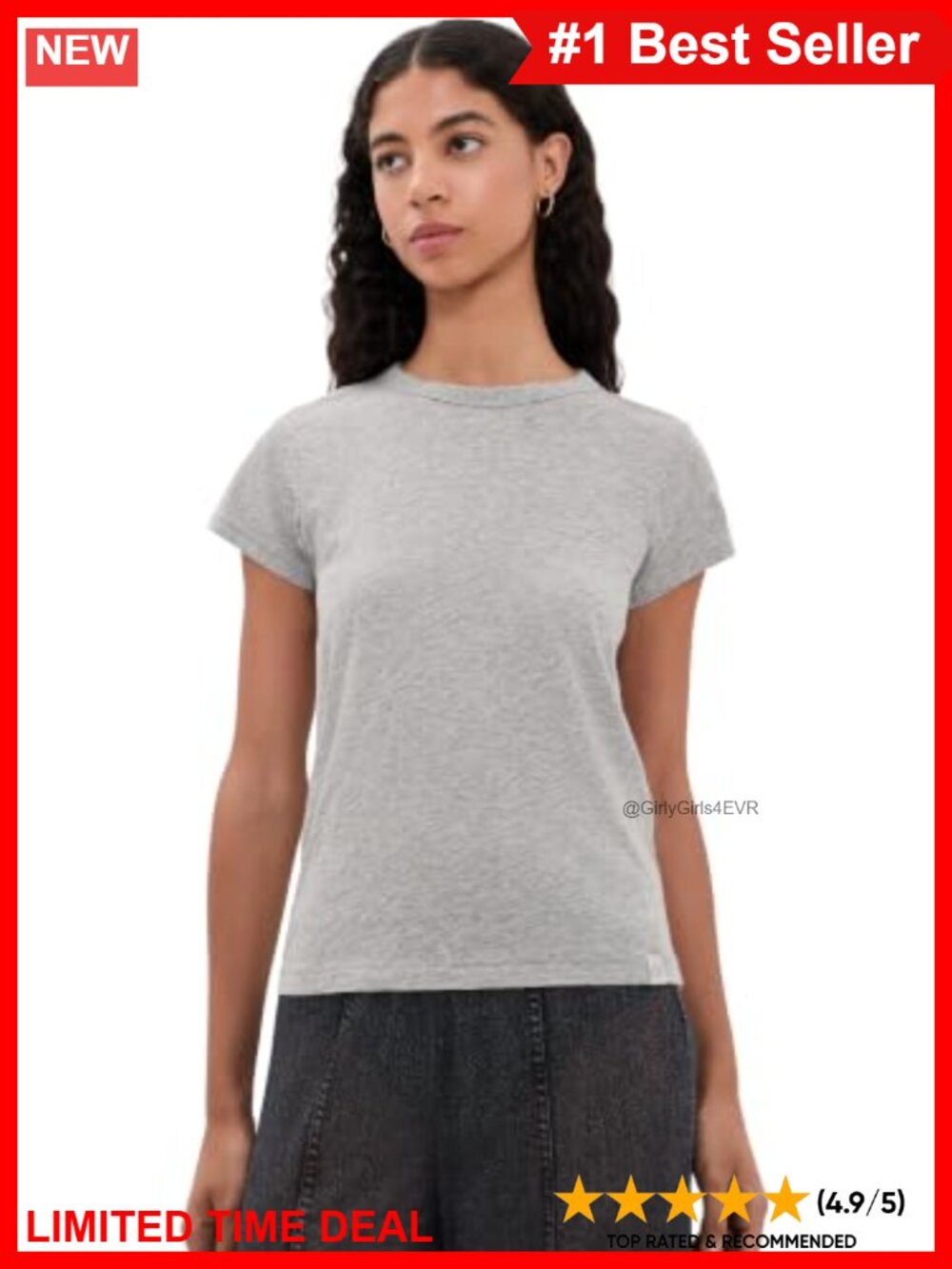 rag & bone The Slub Tee Lightweight Stretch Jersey Crew Neck Cap Sleeve Top